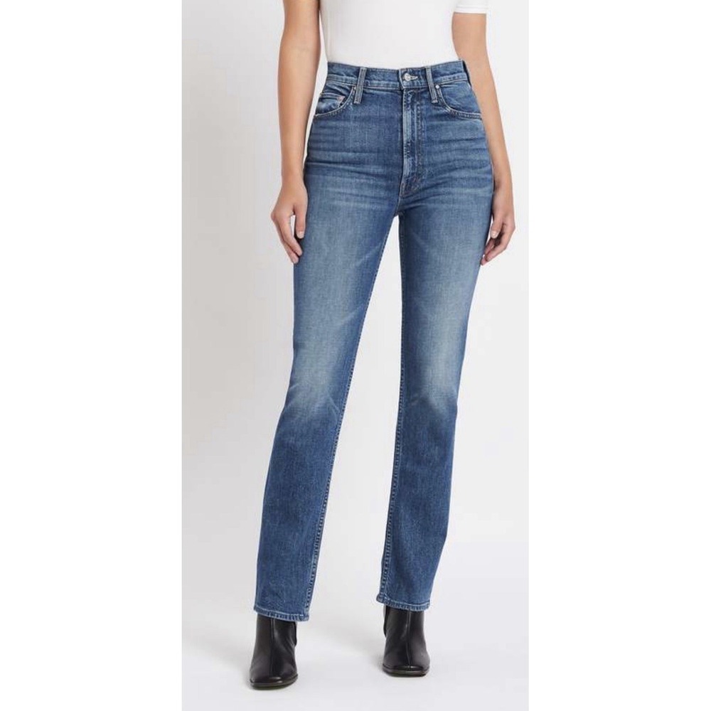 NWT MOTHER Superior High Waisted Rider Skimp Jeans 24 Blue Denim Classic 90s